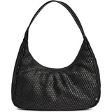 DEPECHE Skulder- og håndtaske i skind med perforeret mønster Shoulderbag / Handbag 099 Black