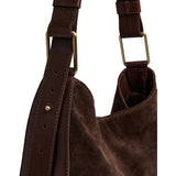 DEPECHE Skuldertaske i ruskind og koskind Shoulderbag / Handbag 008 Chocolate