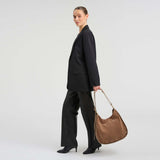 DEPECHE Skuldertaske i ruskind og koskind Shoulderbag / Handbag 224 Taupe