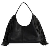 DEPECHE Skuldertaske med frynser Shoulderbag / Handbag 099 Black (Nero)