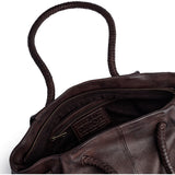 DEPECHE Skuldertaske med smuk fletrem Shoulderbag / Handbag 161 Dark brown