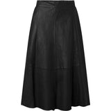 Depeche leather wear Smuk Elinor lædernederdel med elastik på bagsiden Skirts 099 Black (Nero)