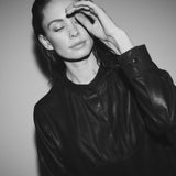 Depeche leather wear Smuk LS Tona skindbluse i blød kvalitet Blouse 099 Black (Nero)