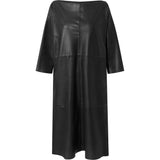 Depeche leather wear Smuk Olivia læderkjole i blød kvalitet Dresses 099 Black (Nero)
