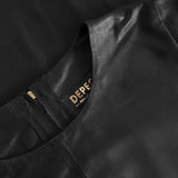 Depeche leather wear Smuk Raja knælang skindkjole Dresses 099 Black (Nero)