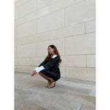 Depeche leather wear Smuk SS Riga skindkjole med cutlines Dresses 099 Black (Nero)