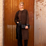 Depeche leather wear Smuk Zita 2 i 1 skindjakke Jacket 333 Dusty Brown/ Black combi