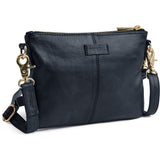 DEPECHE Smuk læder clutch dekoreret med guldfarvede lynlåse Small bag / Clutch 285 Midnight Blue