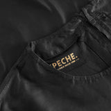 Depeche leather wear Smuk læder top med binde detalje Tops 099 Black (Nero)