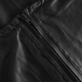 Depeche leather wear Smuk læder top med binde detalje Tops 099 Black (Nero)