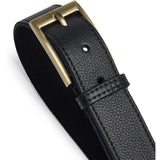 DEPECHE Smukt læderbælte Belt 154 Black/Brass