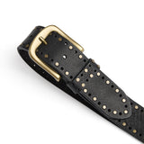 DEPECHE Smukt læderbælte med fine detaljer Belt 154 Black/Brass