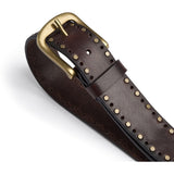 DEPECHE Smukt læderbælte med fine detaljer Belts 161 Dark brown