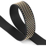 DEPECHE Smukt læderbælte med nitter Belts 097 Gold