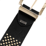 DEPECHE Smukt læderbælte med nitter Belts 097 Gold