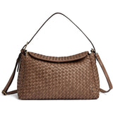 DEPECHE Sofya crossover i håndflettet kalveskind Cross over 250 Dark Taupe