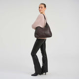 DEPECHE Sofya skuldertaske i håndflettet skind Shoulderbag / Handbag 161 Dark brown