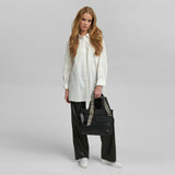 DEPECHE Stilfuld skuldertaske med justerbar canvasrem Shoulderbag / Handbag 099 Black (Nero)