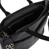 DEPECHE Stilfuld skuldertaske med justerbar canvasrem Shoulderbag / Handbag 099 Black (Nero)