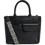 DEPECHE Stilfuld skuldertaske med justerbar canvasrem Shoulderbag / Handbag 099 Black (Nero)