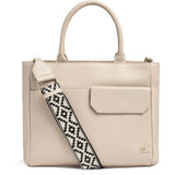 DEPECHE Stilfuld skuldertaske med justerbar canvasrem Shoulderbag / Handbag 177 Cream