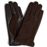 DEPECHE Stilfulde handsker i blandet skind og ruskind Gloves 008 Chocolate