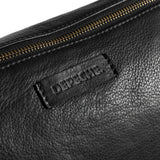 DEPECHE Stor lædertaske i blød kvalitet dekoreret med lynlåse Shoulderbag / Handbag 099 Black (Nero)