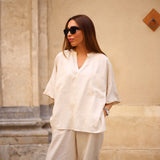 Depeche Clothing Tara bluse i hørkvalitet Blouse 012 Nature