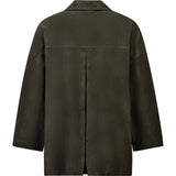 Depeche leather wear Tonja oversize ruskindskjorte Shirt 335 Dark Khaki