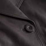 Depeche leather wear Trendy kort May trenchcoat i blødt skind Jackets 008 Chocolate