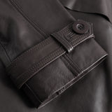 Depeche leather wear Trendy kort May trenchcoat i blødt skind Jackets 008 Chocolate