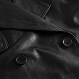Depeche leather wear Trendy kort May trenchcoat i blødt skind Jackets 099 Black (Nero)