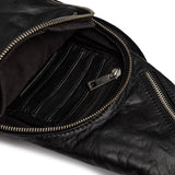 DEPECHE Unik aflang bumbag i blødt skind Bumbag 099 Black (Nero)