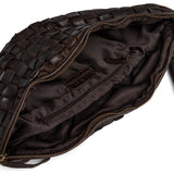 DEPECHE Warsaw bumbag i håndflettet skind Bumbag 161 Dark brown