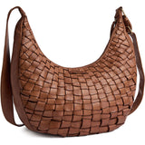 DEPECHE Warsaw skuldertaske i håndflettet skind Shoulderbag / Handbag 005 Vintage cognac