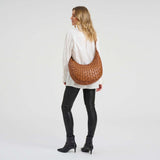 DEPECHE Warsaw skuldertaske i håndflettet skind Shoulderbag / Handbag 005 Vintage cognac