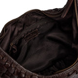 DEPECHE Warsaw skuldertaske i håndflettet skind Shoulderbag / Handbag 161 Dark brown
