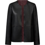 Depeche leather wear Zita Kort 2in1 Jakke Jacket 339 Deep Plum / Black kombi