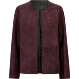 Depeche leather wear Zita Kort 2in1 Jakke Jacket 339 Deep Plum / Black kombi