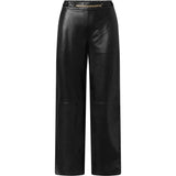 Alma straight fit skindbukser / 51004 - Black - DEPECHE