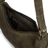Bilbao skuldertaske i skind og ruskind / 16984 - Army Green - DEPECHE