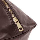 DEPECHE Blød og rummelig læder kosmetik taske Accessories 258 Winter Brown / Brass