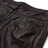 Depeche leather wear Boa skindbukser - Wide leg (HW) Pants 008 Chocolate