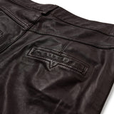 Depeche leather wear Boa HW Wide Skindbukser Pants 008 Chocolate