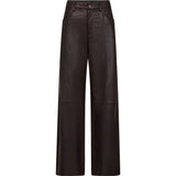 Depeche leather wear Boa skindbukser - Wide leg (HW) Pants 008 Chocolate