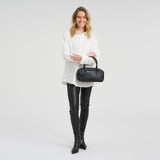 DEPECHE Boxy crossover taske i koskind Cross over 099 Black