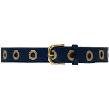 DEPECHE Cool læderbælte dekoreret med store eyelets Belt 101 Dark blue