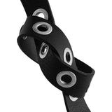 DEPECHE Cool læderbælte dekoreret med store eyelets Belt 098 Silver