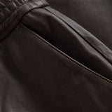 Cool loose fit Belle læderbukser i blød kvalitet / 50646 - Chocolate - DEPECHE