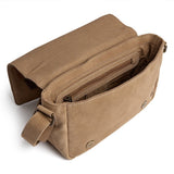 Crossover taske i ruskind med patch - detaljer / 16930 - Sand - DEPECHE